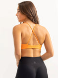 Active scoop Neck Sports bra - Tangerine - M