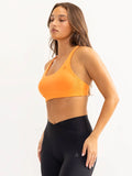 Active scoop Neck Sports bra - Tangerine - M