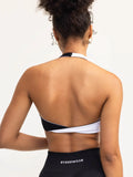 Duo Halter Twist Sports Bra - White/Black - S