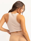 Lift 2.0 Rib Seamless Tank - Tan/White - S