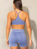 Stonewash Seamless Sports Bra - Denim Blue Stonewash - M