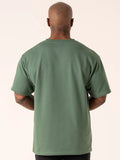 Throwback Oversized Fleece T-Shirt - Fern Green - L