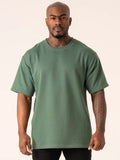 Throwback Oversized Fleece T-Shirt - Fern Green - L